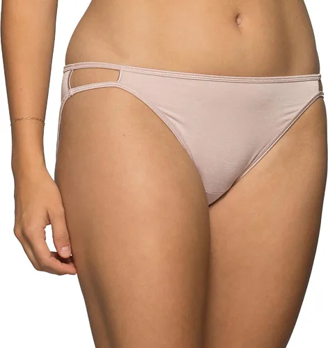 Vista 29 de Vanity Fair Bragas de bikini con tira para mujer, Illumination, con elástico sedoso y ribete de satén Paquete de 3 Negro (Midnight Black)
