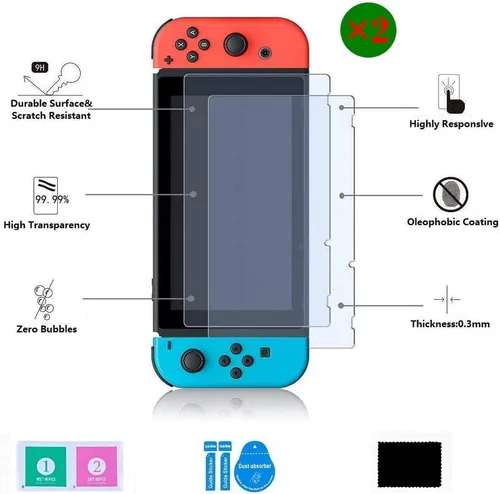 Vista 4 de Switch Accessories Bundle, Grip Protective CoverJoy-ConAnalog CapCard Case, Screen Protector, Cable & More Value Bundle, Carrying Case for Switch