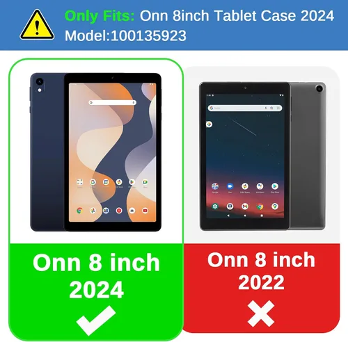 Vista 2 de Funda para tablet Walmart Onn de 8 pulgadas para tableta Gen 4 2024 Modelo: 100135923, funda a prueba de golpes para niños con soporte de mango Negro