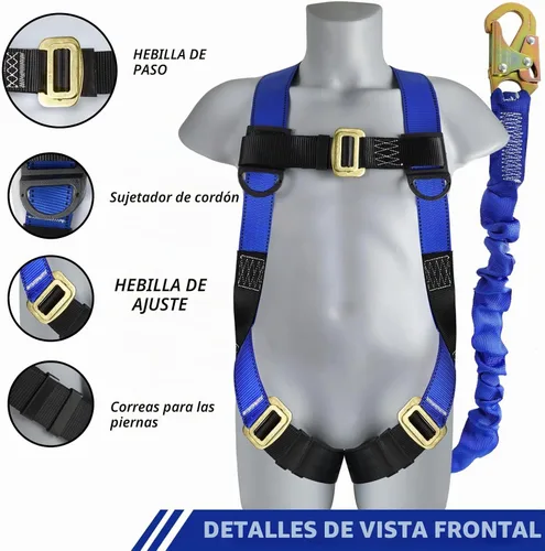 Vista 2 de TRSMIMA Arnés de seguridad para protección contra caídas, kit de arnés