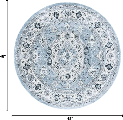 Vista 118 de SAFAVIEH - Colección Isabella, alfombra decorativa - 2'2" x 5', azul y crema, diseño oriental, no desprende pelusa y fácil cuidado, ideal para áreas