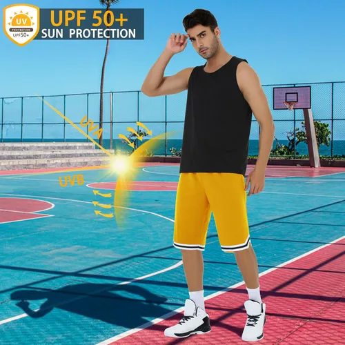 Vista 5 de JWM Pantalones cortos de baloncesto para hombre, de 11 pulgadas, de malla larga, atléticos, para gimnasio, entrenamiento, deportes, con bolsillos