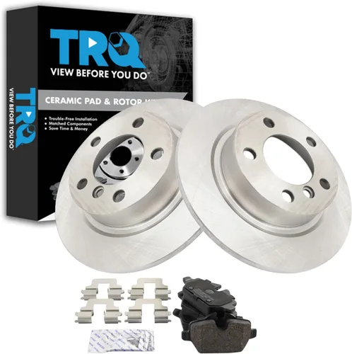 Vista 128 de TRQ Juego de pastillas de freno y rotor de cerámica trasera compatible con Honda Accord V6 1998-02 3.0L con frenos de disco traseros 02-06 Acura RSX