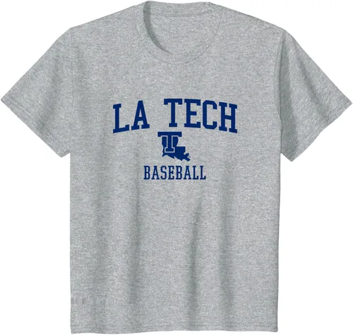 Vista 9 de Camiseta de béisbol Louisiana Tech Bulldogs, Gris