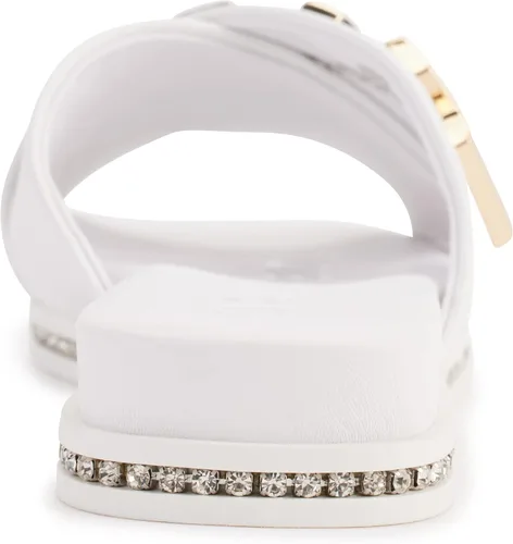 Vista 2 de Karl Lagerfeld Paris Sandalias planas Janie Slide Criss Cross para mujer