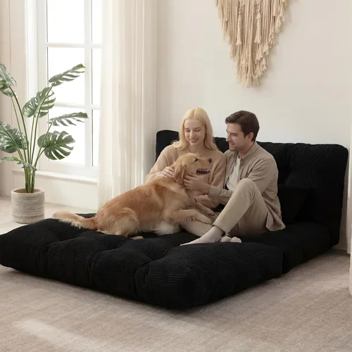 Vista 17 de Sofá cama plegable, silla convertible con almohada, colchón plegable con soporte para la espalda, silla plegable portátil, cama, cómodo sofá de piso