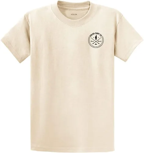 Vista 24 de Koloa Surf - Camisetas de algodón pesado para hombre, tallas grandes y altas Azul acuático/negro buscando diseño de ondas