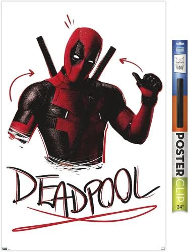 Vista 17 de Trends International Marvel Deadpool Legacy - Póster de pared con pulgares arriba, 14.72 x 22.37 pulgadas, versión enmarcada de madera de granero