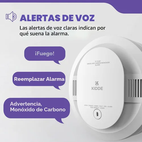 Vista 4 de Kidde Detector de humo y monóxido de carbono, batería de 10 años, 30CUD10-V, 1 paquete