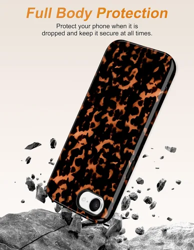 Vista 576 de Jusy Funda compatible con MagSafe con estampado de caparazón de tortuga marrón para iPhone 7/8/SE, cubierta protectora de TPU suave magnética