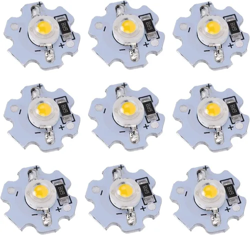 Vista 8 de Hyuduo Bombilla LED de chip de 1 W, 5 V, cuentas de luz de 200 lm de brillo, chip de fuente de luz con placa de aluminio para reflector, paquete