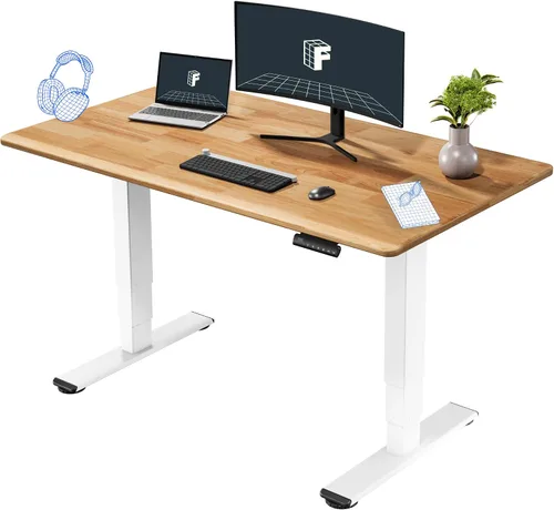 Vista 41 de FlexiSpot E6 Bamboo - Escritorio eléctrico de pie de 3 etapas con motor dual de 48 x 24 pulgadas, soporta 220 libras, altura ajustable con ajustes