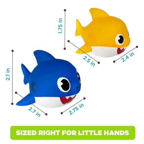 Vista 8 de Pinkfong Baby Shark - Squirters de baño, paquete de 2, Baby & Daddy Shark