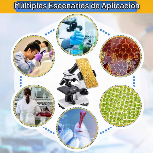 Vista 5 de Microscopio para adultos y niños, 100X-2000X BEBANG Microscopio compuesto con portaobjetos de microscopio, kit de microscopio para niños