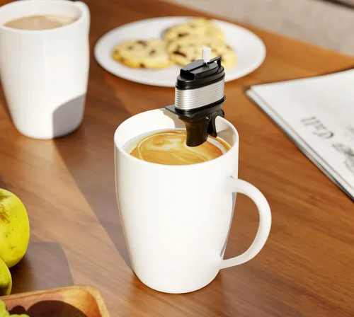 Vista 3 de The Motor Mixer por HMC - Novedoso mezclador de café con motor de barco, mini agitador de motor de barco, funciona con tazas, tazas y vasos