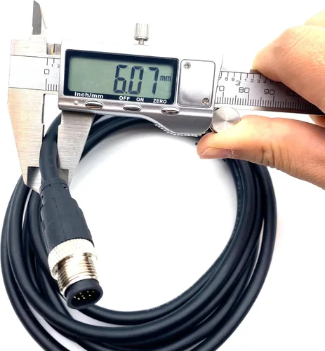 Vista 4 de M12 Cable conector macho de 12 pines, un código de cable de moldeo recto Sensor de aviación masculino Cable eléctrico de PVC Cable moldeado