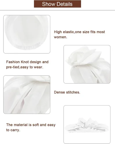Vista 4 de Turbante africano para mujer, turbantes sólidos para mujer, turbantes y envolturas para la cabeza, sombreros para el cabello para mujer, accesorios