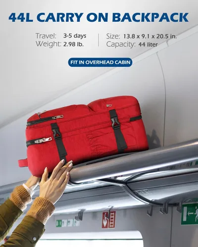 Vista 2 de Hynes Eagle Mochila de transporte 44L aprobada por aerolíneas, mochila de viaje para hombres y mujeres, mochila grande para laptop de 17 pulgadas