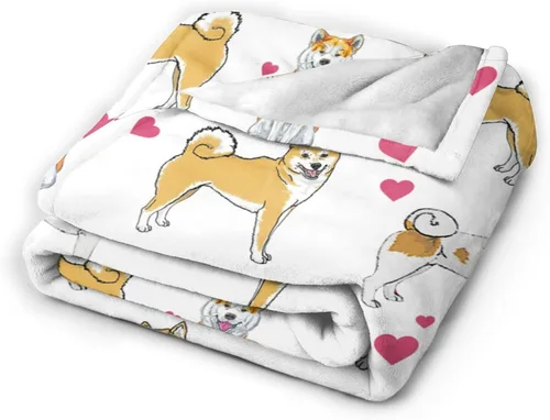 Vista 5 de Manta de Tiro de Perro Akita - Regalos y Decoración para Niñas, Mujeres, Niños, Adultos - Suave, Cálida y Acogedora de Vellón para Sofá, Sillón