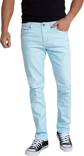 Vista 3 de WULFUL Pantalones de mezclilla ajustados y elásticos cómodos para hombre