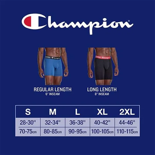 Vista 7 de Champion Men's Cotton Moisture-Wicking Performance Stretch Boxer Briefs, 3-Pack
