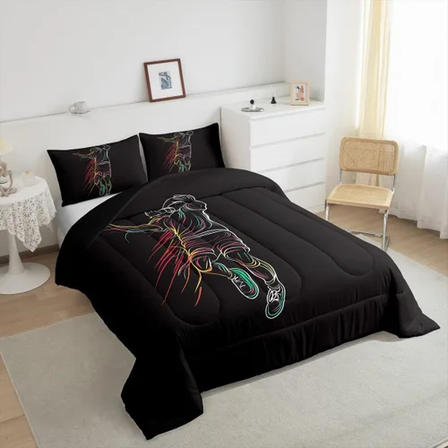 Vista 36 de Juego de ropa de cama de baloncesto para niños y adolescentes, juego de edredón deportivo para niños, tamaño matrimonial, suave, ligero, decoración