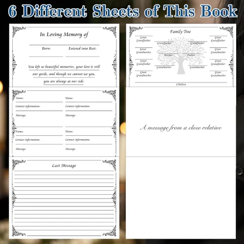 Vista 3 de SOITIS Libro de invitados funeral para servicio conmemorativo Celebración de la vida, libro de memoria con decoración, tapa dura, recuerdos