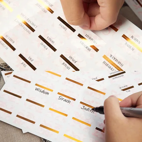Vista 5 de Pestañas bíblicas para mujeres/hombres/niños, 96 pestañas de índice laminadas en total para estudio, suministros de diario, regalo cristiano, 7