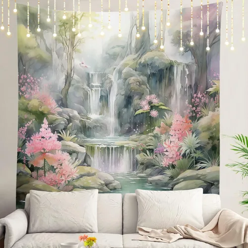 Vista 103 de Shrahala Modern Abstract Artwork Wall Tapestry, Orange Black Beige Wall Hanging Large Tapestry Decoration Polyester Fiber White Hem Around for Dorm