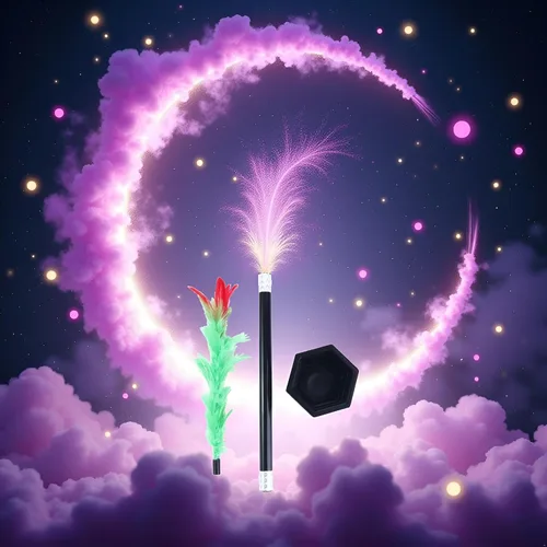 Vista 3 de Varita mágica negra a flor Juguetes Magia Varita Truco Magos Trucos Juguetes Primer plano Magic Flower Stick Magic Kits y accesorios