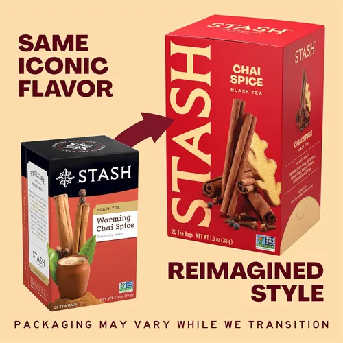 Vista 2 de Stash Tea Chai Spice Black Tea, 6 cajas con 20 bolsas de té cada una (120 bolsas de té en total)