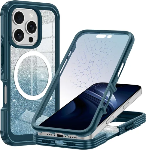 Vista 10 de Hekodonk Funda para iPhone 15 Pro Max, compatible con Magsafe [protector de pantalla de vidrio templado integrado y protección de lente de cámara]