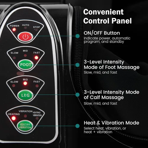 Vista 5 de ARLIME Masajeador de pies y pantorrillas con calor, máquina eléctrica Shiatsu, vibración de amasamiento profundo, masajeadores de compresión