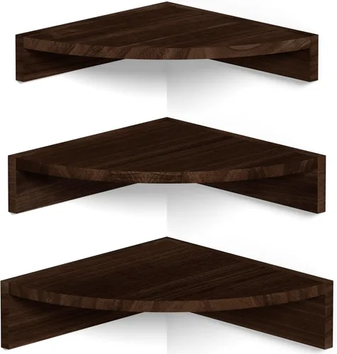 Vista 11 de Alsonerbay Estante esquinero negro para montaje en pared, juego de 3 estantes flotantes para almacenamiento y exhibición de pared, estantes