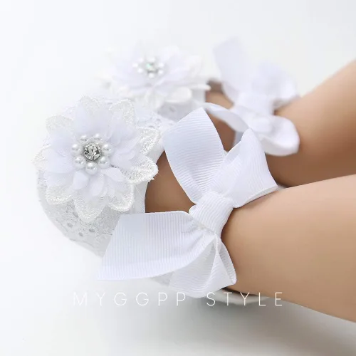 Vista 3 de Ohwawadi Zapatos de bebé para niña zapatos planos Mary Jane de princesa para vestido de boda zapatos de cuna para recién nacidos bebés bebés