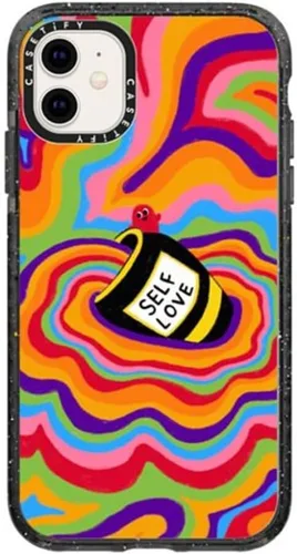 Vista 35 de Funda Impact de CASETiFY para iPhone 11 - Tiempo A Solas de Esther Kim - Negro Claro