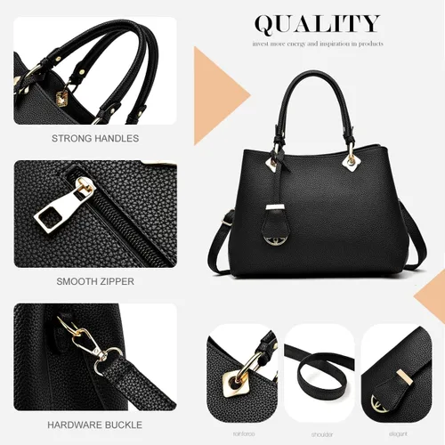 Vista 6 de Carteras y bolsos para mujer, bolso de mano de moda con asa superior