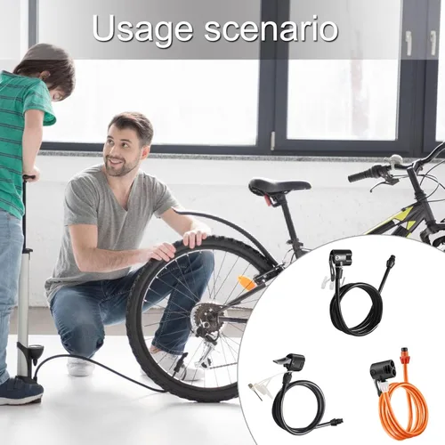 Vista 2 de Bicicletas Bombas Extensor Válvulas de inflado Bombas de aire de montar Bombas de manguera de extensión Bombas de extensión de manguera de aire Tubo