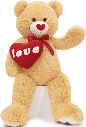 Vista 9 de MorisMos Oso de Peluche Gigante, Oso de 39 Pulgadas, Animales de Peluche Grandes con Huellas Grandes, Osos de Peluche de Regalo para Niños