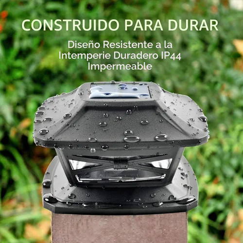 Vista 6 de Davinci Lighting - Lámpara solar Flexfit para exteriores con base para postes de madera de 4 x 4, 5 x 5 y 6 x 6 pulgadas, luz LED brillante