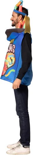 Vista 3 de Rasta Imposta Disfraz de gusanos de gomita agria dulce y dulce golosina bocadillos comida disfraz de fiesta de cosplay talla única para adultos