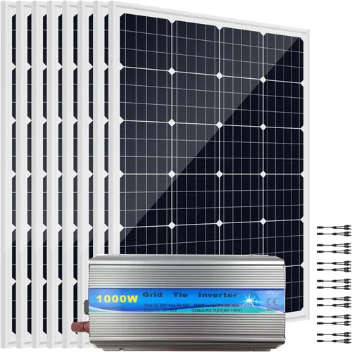 Vista 9 de Kit de panel solar con lazo de rejilla de 480 W y 12 V con inversor: 4 paneles solares mono de 120 W + 1000 W en rejilla MPPT Smart Microinversor