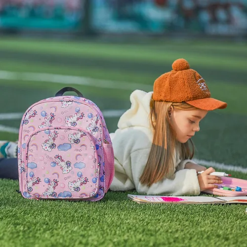 Vista 2 de CLUCI Mochila escolar para niños y niñas, mochila clásica para la escuela