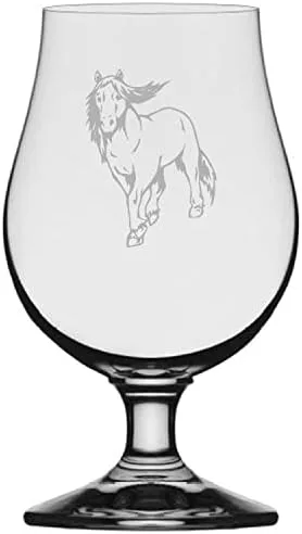 Vista 51 de Abaco Barb Body Horse - Vaso de cerveza Iona grabado (13.25 onzas)