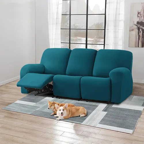 Vista 5 de HDCAXKJ Funda 100% impermeable de 8 piezas para sofá reclinable de 3 asientos, súper elástica, suave, para sofá reclinable de 3 plazas, juego