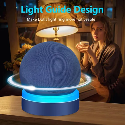 Vista 3 de ZUOLACO Table Stand for Echo Dot 5th Generation, Desktop Holder Mount for Echo Dot 4th/5th Gen, Base Bracket with Light Guide, Dot Accessories with