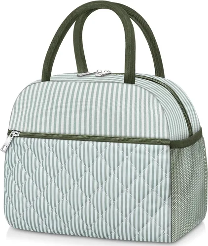 Vista 16 de KUBYA Lonchera de Pana Bolsa de Almuerzo para Mujeres y Hombres, Linda Fresa Pequeña Aislada Reutilizable Trabajo A Prueba de Fugas Simple Loncheras
