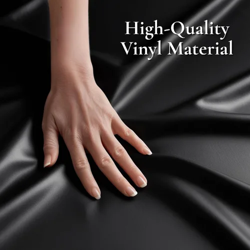 Vista 6 de Sábana Bajera de Vinilo Negro Queen Impermeable para Cama de Masaje con Bolsillo Lateral Protector de Colchón, Funda de Cama para Masaje Nuru