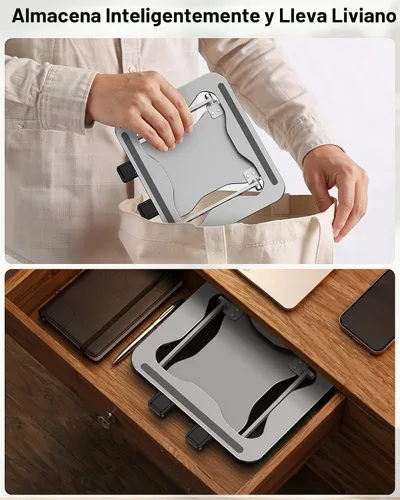 Vista 7 de OMOTON Portable Laptop Stand, Ultra-Slim Height Adjustable Laptop Riser