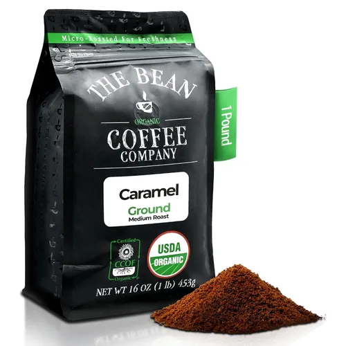 Vista 66 de The Bean Organic Coffee Company Mezcla africana, tostado medio, café molido, bolsa de 16 onzas, Café molido tostado orgánico